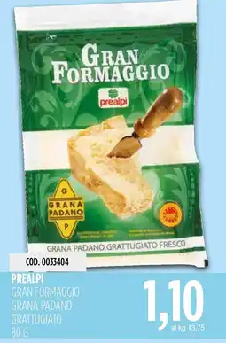 Carico Cash & Carry Prealpi Gran Formaggio Grana Padano Grattugiato offerta