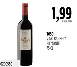 Carico Cash & Carry Toso vino barbera offerta
