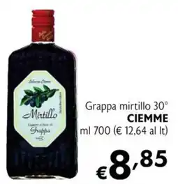 Maxi Supermercati Grappa mirtillo CIEMME offerta