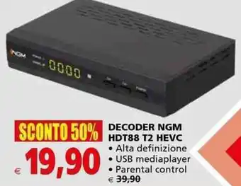 Il Gigante Decoder NGM HDT88 T2 HEVC offerta
