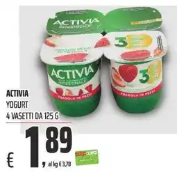Coop Activia yogurt fragola in pezzi offerta
