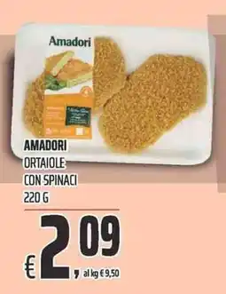Coop Amadori ortaiole con spinaci offerta