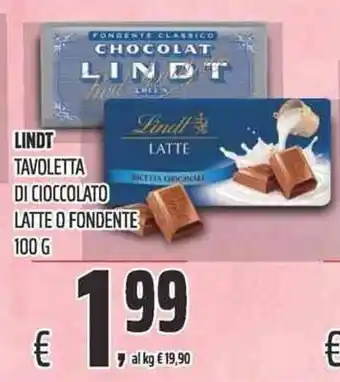 Lindt Tavoletta di cioccolato latte o fondente