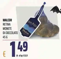 Coop Walcor retina monete di cioccolato offerta