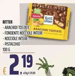 Coop Ritter Arachidi Tostate offerta