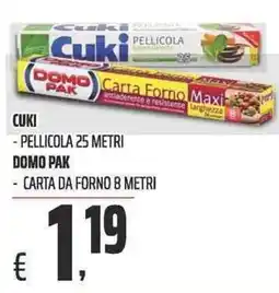 Coop Cuki pellicola domo pak carta da forno offerta