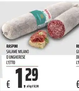 Coop Raspini Salame Milano o Ungherese offerta