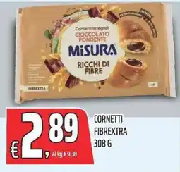 Coop Cornetti integrali cioccolato fondente Misura ricchi di fibre offerta