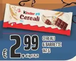 Coop Kinder Cereali Barrette offerta
