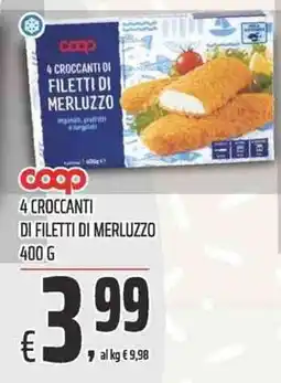 Coop Coop 4 crocanti di filetti di merluzzo offerta