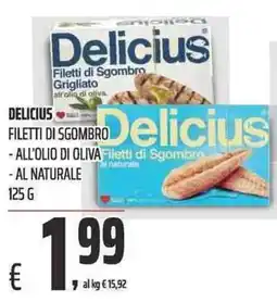 Coop Delicius filetti di sgombro offerta