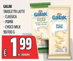 Coop Galak Tavoletta Latte offerta