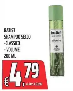 Coop Batist shampoo secco classico volume offerta