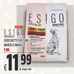 Coop Esigo Specialist crocchette per cani manzo o maiale offerta