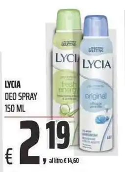 Coop Lycia deo spray offerta