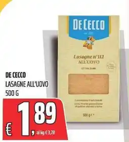 Coop De Cecco Lasagne all'uovo offerta