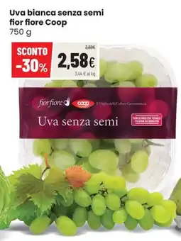 Coop Trentino Uva bianca senza semi fior fiore Coop offerta