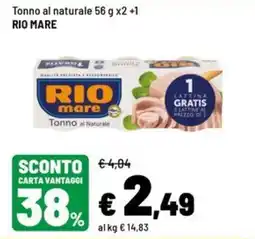 Iper La Grande Tonno al Naturale Rio Mare offerta