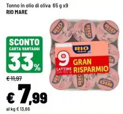Iper La Grande Tonno in olio di oliva Rio Mare offerta