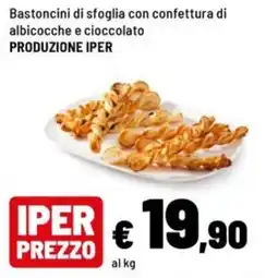 Iper La Grande Bastoncini di sfoglia con confettura di albicocche e cioccolato Iper offerta