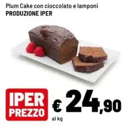 Iper La Grande Plum Cake con cioccolato e lamponi PRODUZIONE Iper offerta