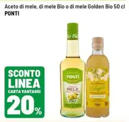 Iper La Grande Aceto di mele Bio PONTI offerta