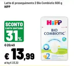 Iper La Grande Latte di proseguimento 2 Bio Combiotic Hipp offerta