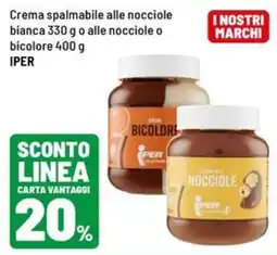 Iper La Grande Crema spalmabile alle nocciole bianca o bicolor Iper offerta