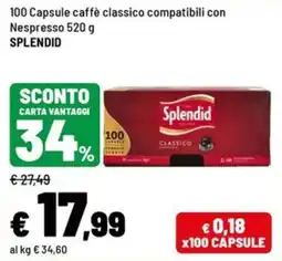 Iper La Grande Capsule caffè classico Splendid offerta