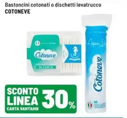Iper La Grande Bastoncini cotonati o dischetti levatrucchio Cotoneve offerta