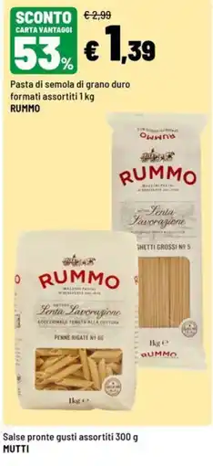 Iper La Grande Pasta di semola di grano duro formati assortiti Rummo offerta