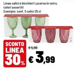 Iper La Grande Calici e bicchieri Lucerna in vetro offerta