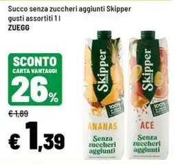 Iper La Grande Succo senza zuccheri aggiunti Skipper offerta