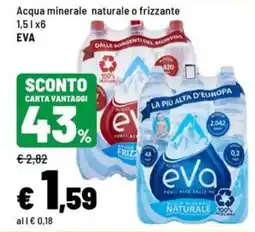 Iper La Grande Acqua minerale naturale o frizzante EVA offerta