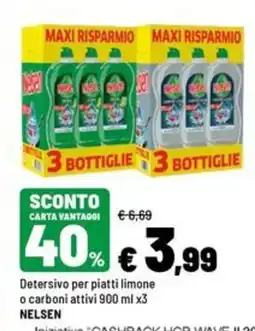 Iper La Grande Detersivo per piatti limone o carboni attivi NELSEN offerta