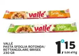 Extra Supermercati Vallè pasta sfoglia offerta