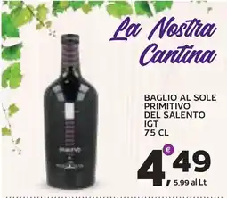 Extra Supermercati Baglio al Sole Primitivo del Salento IGT offerta