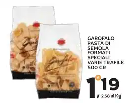 Extra Supermercati Garofalo pasta di semola formati speciali varie trafile offerta