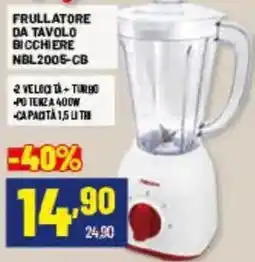 Risparmio Casa Frullatore da tavolo bicchiere NBL2005-CB offerta