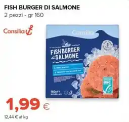 Oasi Fish burger di salmone Consilia offerta
