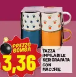 Risparmio Casa Tazza impilabile serigrafata con macchie offerta