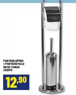 Risparmio Casa Portascopino + portarotolo base tonda cromo offerta