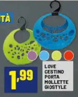 Risparmio Casa Love cestino porta mollette offerta