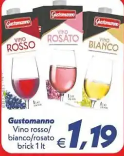 Iper Super Conveniente Gustomanno Vino rosso/bianco/rosato offerta