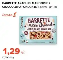 Oasi Consilia barrette arachidi mandorle cioccolato fondente offerta