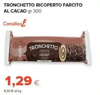 Tronchetto ricoperto e farcito al cacao Consilia