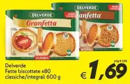 Iper Super Conveniente Delverde Fette biscottate classiche/integrali offerta
