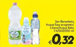 Iper Super Conveniente San Benedetto Acqua Easy ecogreen/Libera/Acqua Baby offerta