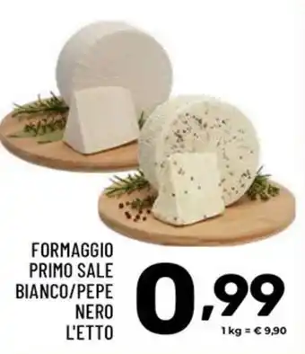 Formaggio Primo Sale Bianco/Pepe Nero L'Etto