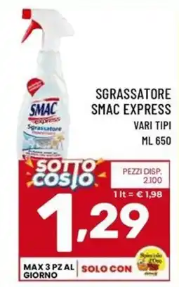 Il Centesimo Sgrassatore Smac Express offerta